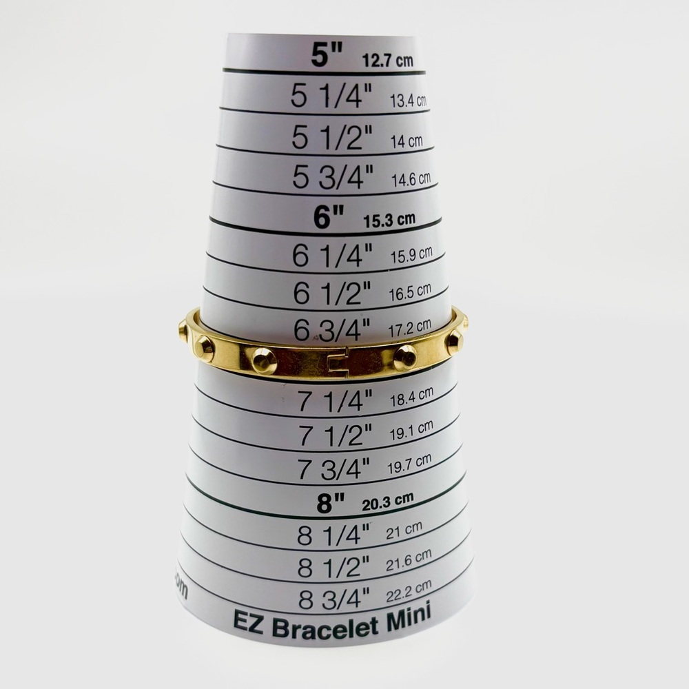 Michael Kors Yellow Gold Astor Stud Buckle Bangle Bracelet - Picture 5 of 7